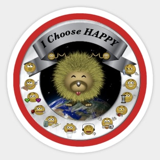 I Choose Happy With Moodzie - Red Sticker